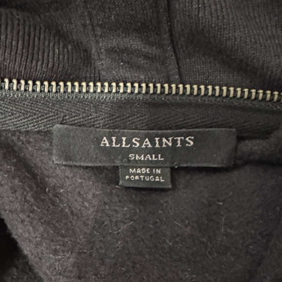 All Saints Black Draped Jacket with Zipper Accents - Picture 3 of 4